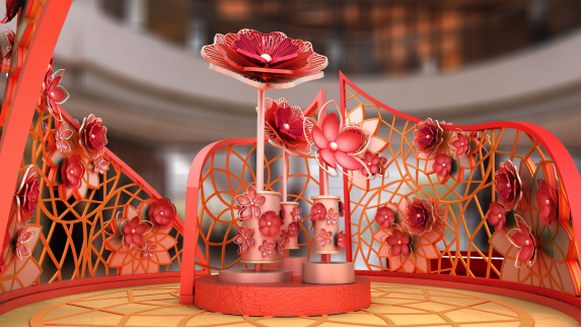 香港 ifc 商场呈献「丰盛花开福满庭」风车花园