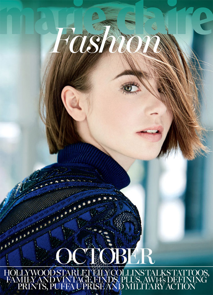 Lily Collins《Marie Claire》英国版2014年10月号