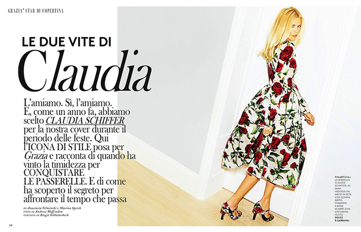 Claudia Schiffer《Grazia》意大利版2016年1月号