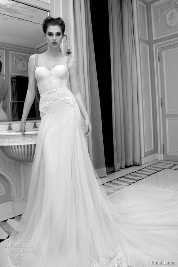 inbal dror 2013 bridal lingerie inspired garter bodice wedding dress straps