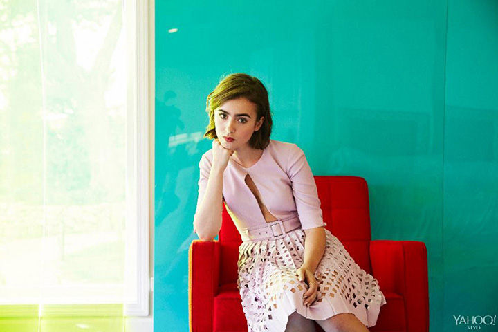 Lily Collins 为 Yahoo Style拍摄宣传照