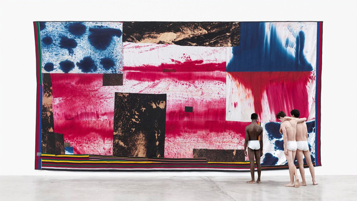Sterling Ruby: FLAG(4791), 2014 © Sterling Ruby Bleached and dyed canvas and elastic (443.23 cm x871.22 cm)
Calvin Klein: Classic Cotton Briefs (Calvin Klein Underwear Est.1981)
Photographed at Rubell Family Collection, Miami