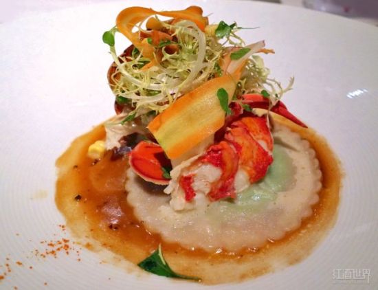 龙虾豌豆水饺(Pea Ravioli with Lobster)