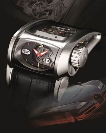 帕玛强尼 「Bugatti Super-Sport」限量版白金流线型腕表备10日动力储存显示， 编号44046，30枚限量版，年份约2010 估价：120万至200万港元／16万至26万美元