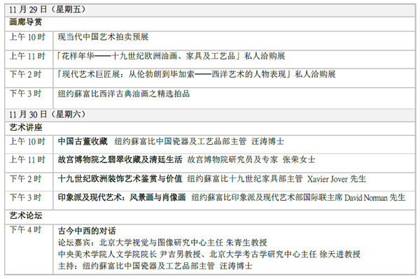 苏富比宣布将举行「苏富比北京艺术周」