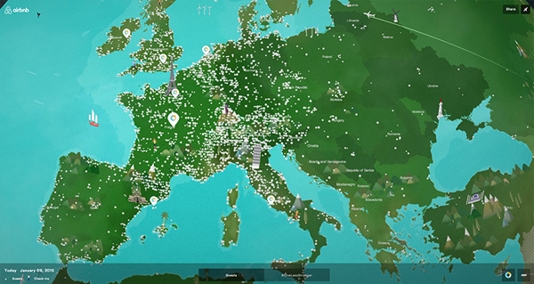 Airbnb推出实时动态地图 使世界连接更紧密