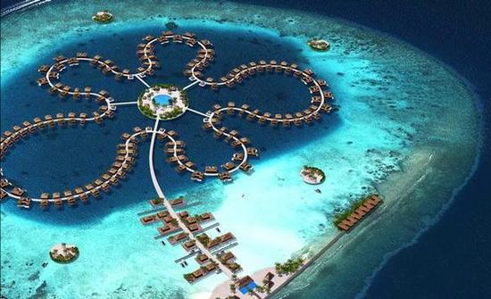 马尔代夫环礁湖上十座浮岛