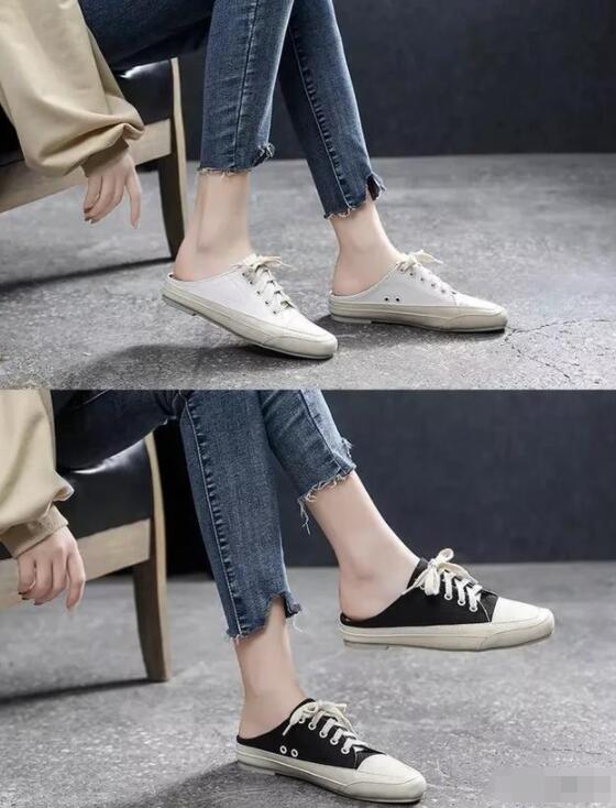 包头半拖帆布鞋