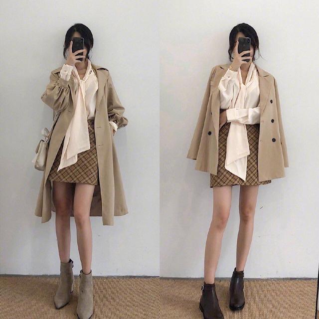 风衣小外套 半身裙