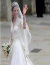 凯特-米德尔顿的婚纱采用法国蕾丝生产商Sophie Hallette 的产品