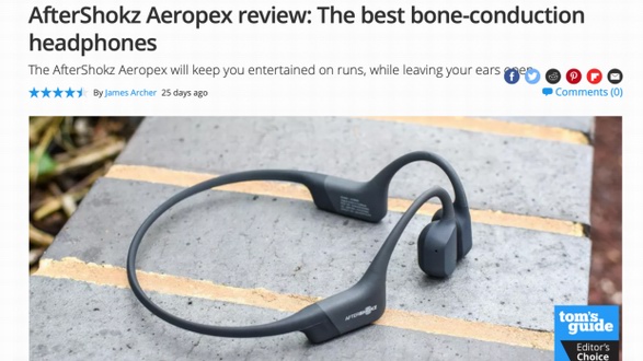 Tom’s Guide：“韶音Aeropex是最好的骨传导运动耳机”