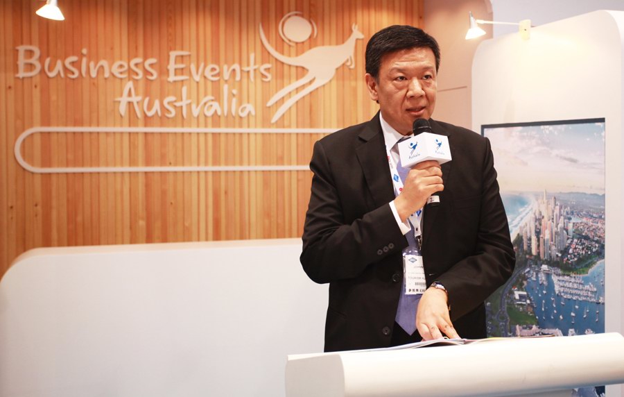 澳大利亚旅游局北亚区总经理倪建华先生在CIBTM（中国国际商务及会奖旅游展览会）上