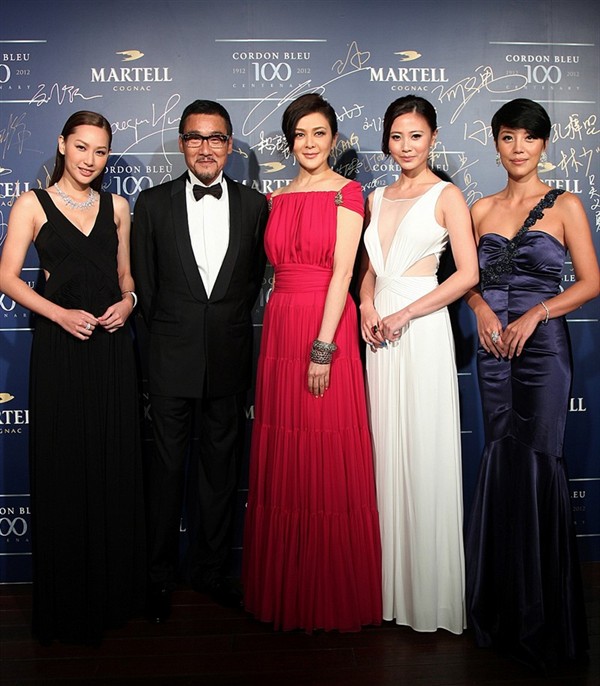 徐子珊，梁家辉，关之琳，Rebecca Chu和陈芷菁出席马爹利蓝带（Martell Cordon Bleu）百年庆典晚宴