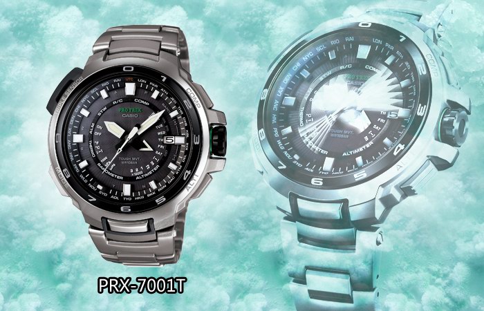 PRX-7001T腕表,卡西欧PROTREK全指针式登山表  户外达人必备