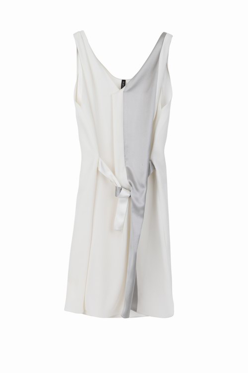 Rubin & Chapelle 时尚白色拼接丝绸连衣裙_Rubin & Chapelle服饰品牌2012年新款女装