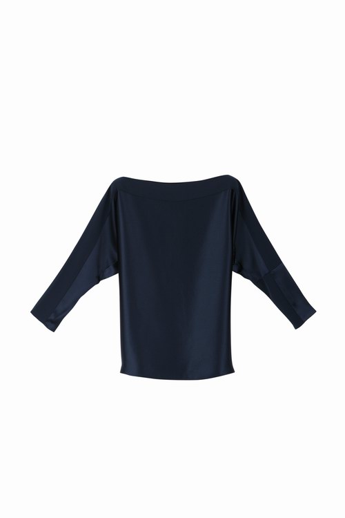_Rubin & Chapelle服饰品牌2012年新款女装之简约海军蓝色丝绸上衣