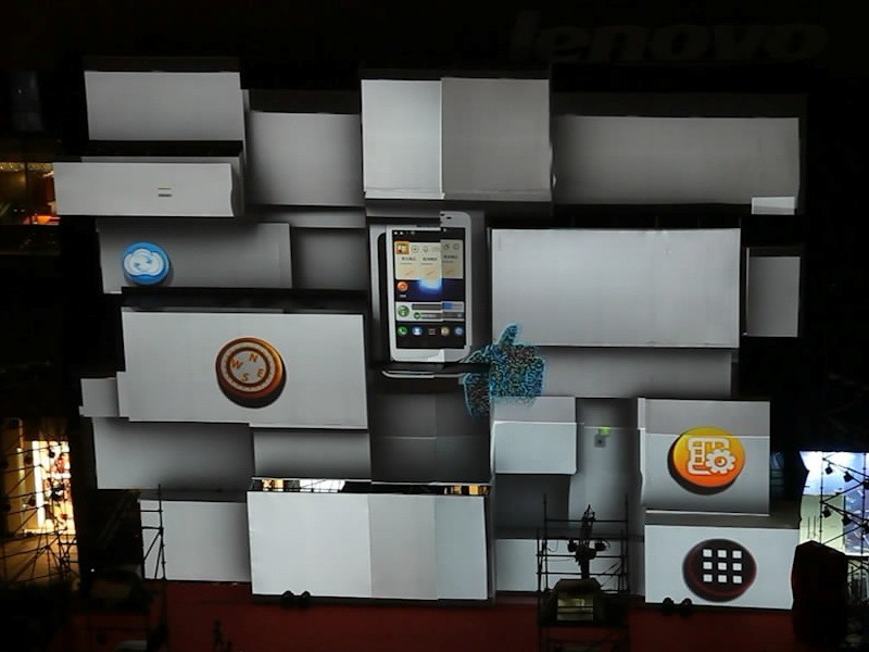 联想乐Phone嘉年华大型3D墙体投影秀