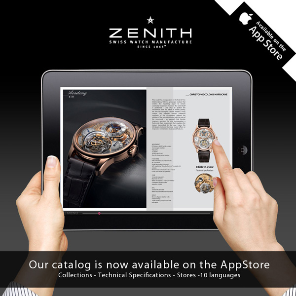 Zenith（真力时）推出iPad应用程序