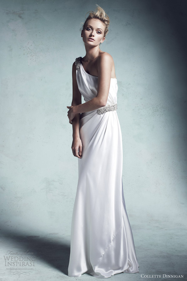 collette dinnigan wedding dresses 2013 olivia silk satin asymmetric embellished gown